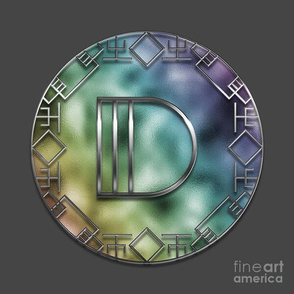 D Art Print featuring the digital art Art Deco - D by Mary Machare