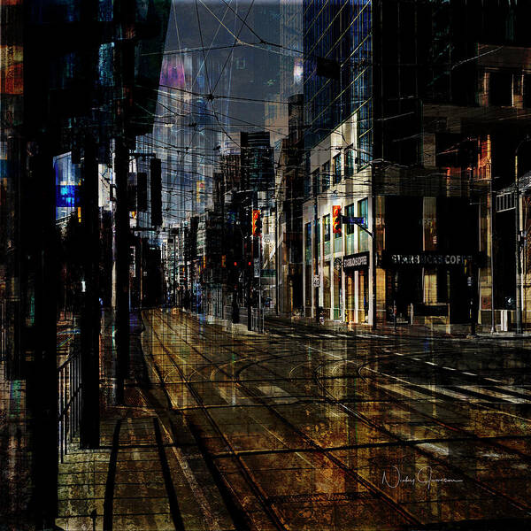 Toronto Art Print featuring the digital art As the Sun Goes Down by Nicky Jameson