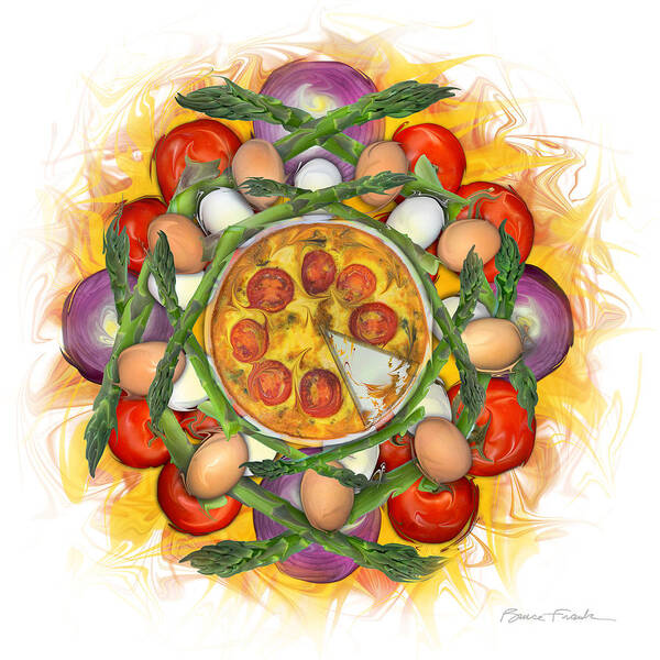 Culinary Mandala Art Print featuring the photograph Asparagus Quiche by Bruce Frank