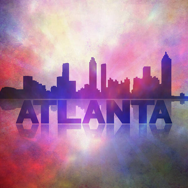 Atlanta City Skyline Art Print featuring the painting Atlanta city skyline by Lilia S