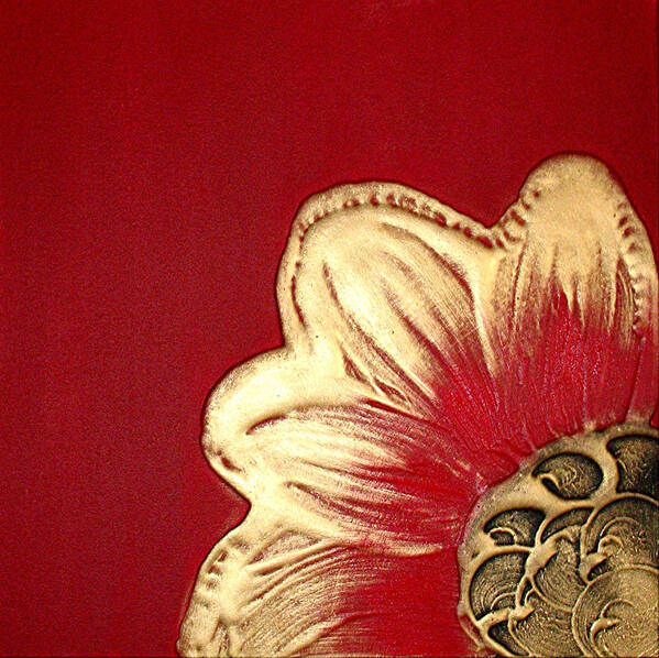 Red Flower Art Print featuring the painting Attraction by Amanda Dagg