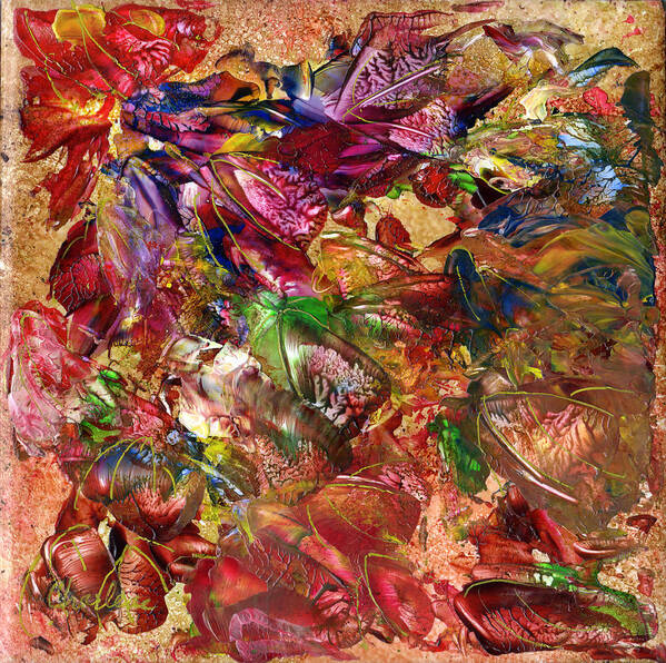 Abstract Art Print featuring the painting Autumn Leaves by Charlene Fuhrman-Schulz