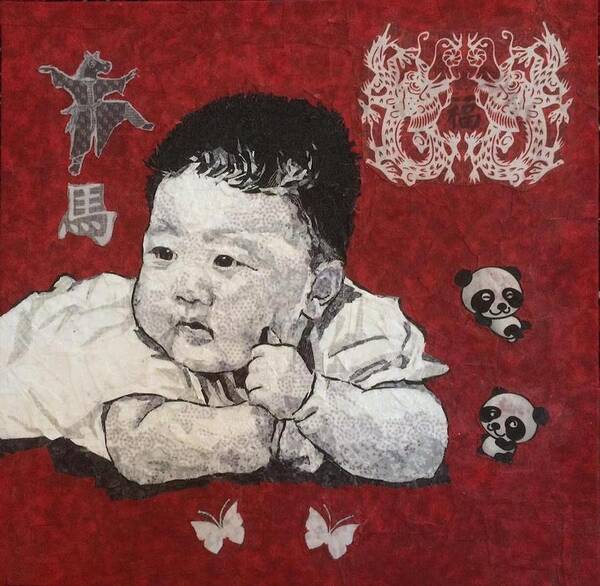 Portrait Art Print featuring the painting Baby by Mihira Karra