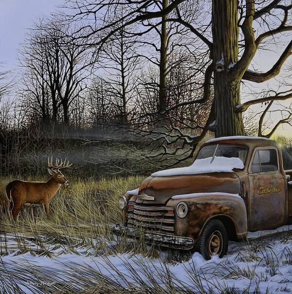 Cabelas Art Print featuring the painting Back Forty by Anthony J Padgett
