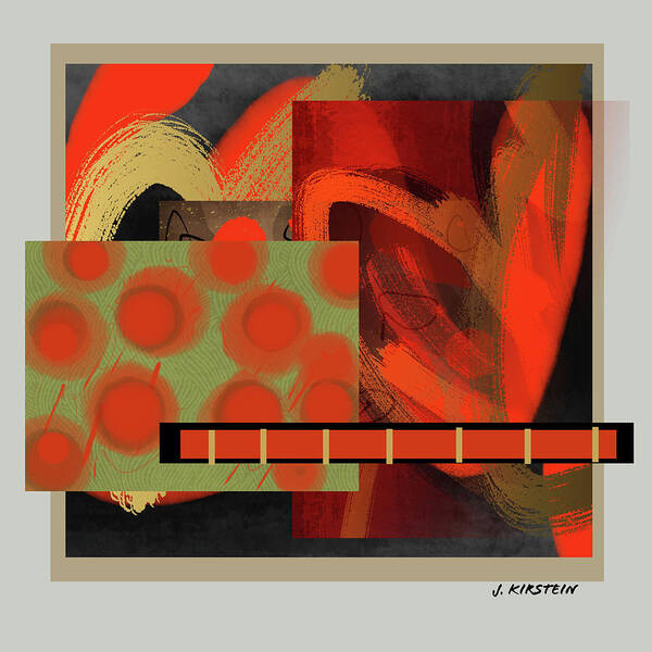 Abstract Art Print featuring the digital art Balancing Act 9 by Janis Kirstein