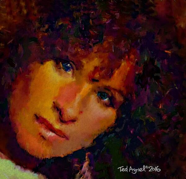 Painting Art Print featuring the painting Barbra Streisand by Ted Azriel