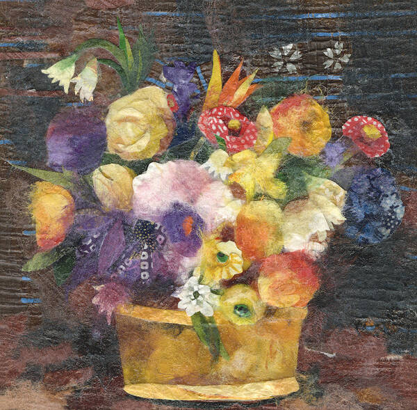 Limited Edition Prints Art Print featuring the painting Basket with Flowers by Nira Schwartz