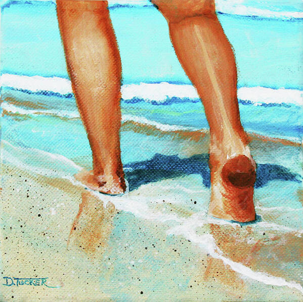 Beach Art Print featuring the painting Beach Walk by Donna Tucker