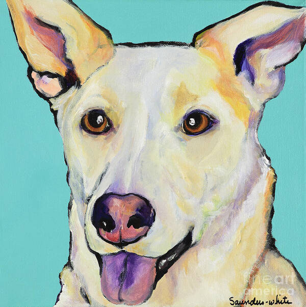 Dog Paintings Art Print featuring the painting Bella by Pat Saunders-White
