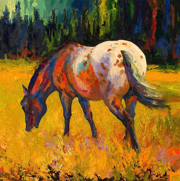 Horses Art Print featuring the painting Best End Of An Appy by Marion Rose