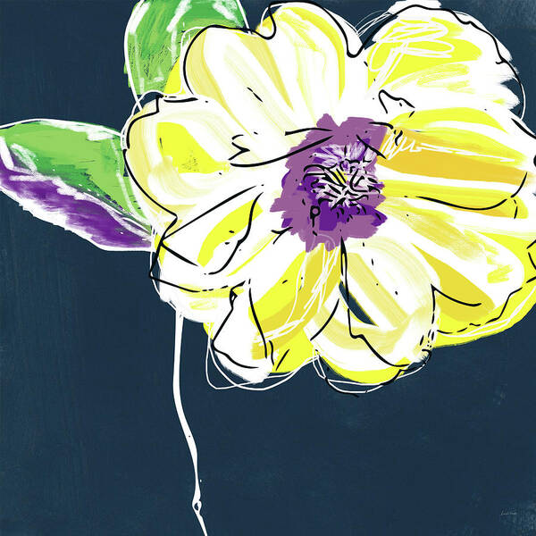 Flower Art Print featuring the mixed media Big Yellow Flower- Art by Linda Woods by Linda Woods