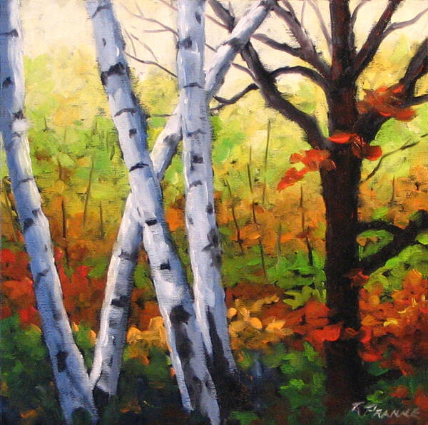 Art Art Print featuring the painting Birches 05 by Richard T Pranke