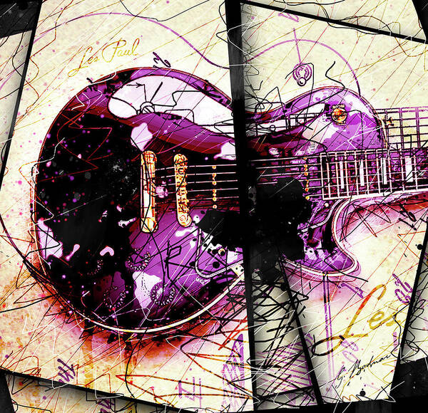 Guitar Art Art Print featuring the digital art Black Beauty C 2 by Gary Bodnar