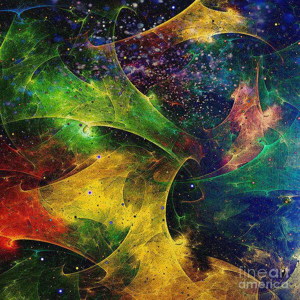 Abstract Art Print featuring the digital art Blanket of Stars by Klara Acel