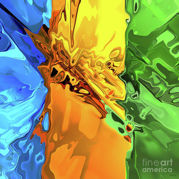 Colors Art Print featuring the digital art Blend of Bright Colors by Phil Perkins