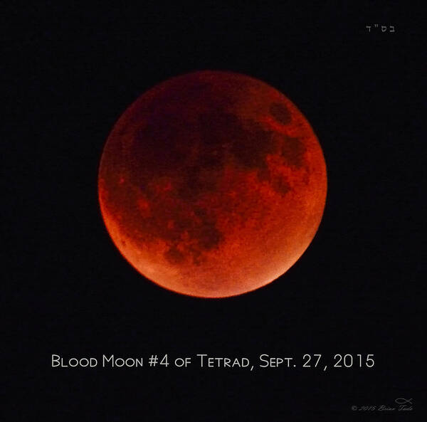 Blood Moon Art Print featuring the photograph Blood Moon #4 of Tetrad, Without Location Label by Brian Tada