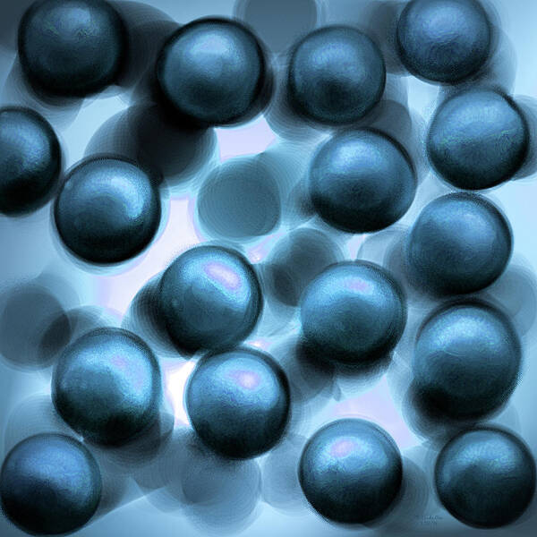 Digital Art Art Print featuring the digital art Blue Balls by Artful Oasis