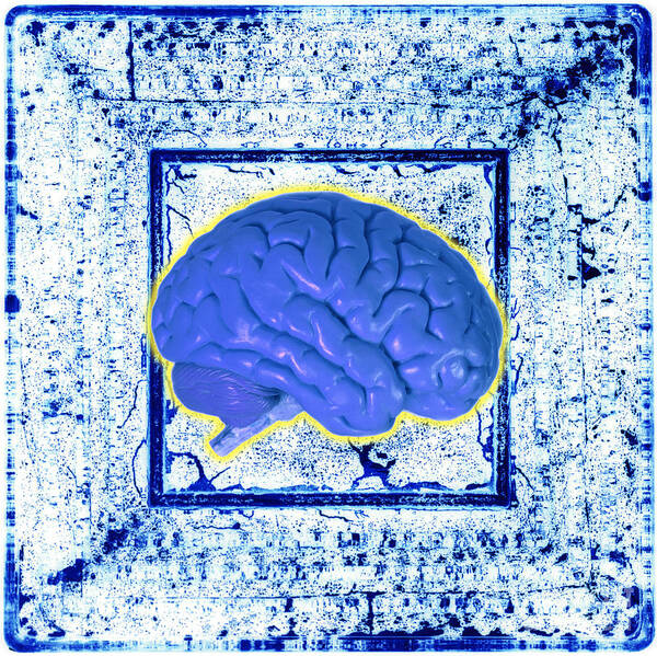 Brain Art Print featuring the photograph Blue Brain by George Mattei