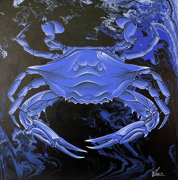 Blue Crab Art Print featuring the painting Blue Crab by William Love