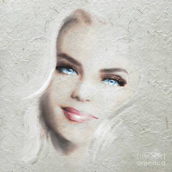 Woman Art Print featuring the painting Blue Eyes Blond by Angie Braun