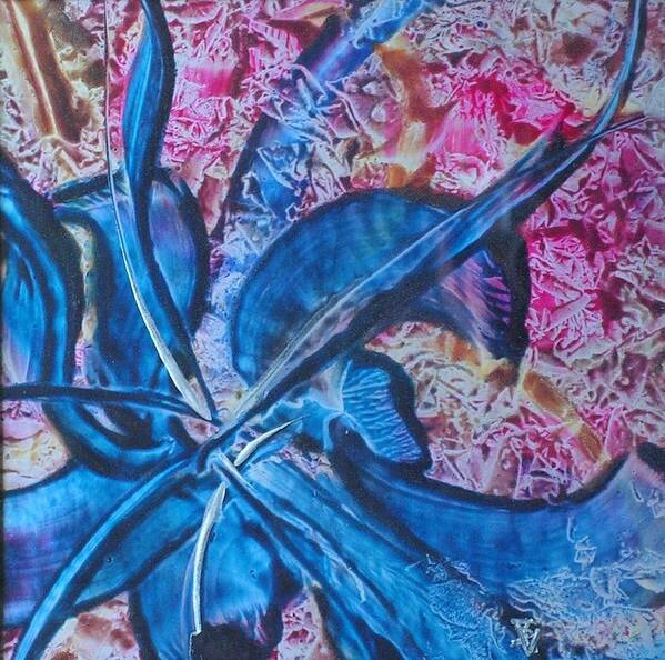 Abstract Art Print featuring the painting Blue Orchid by John Vandebrooke