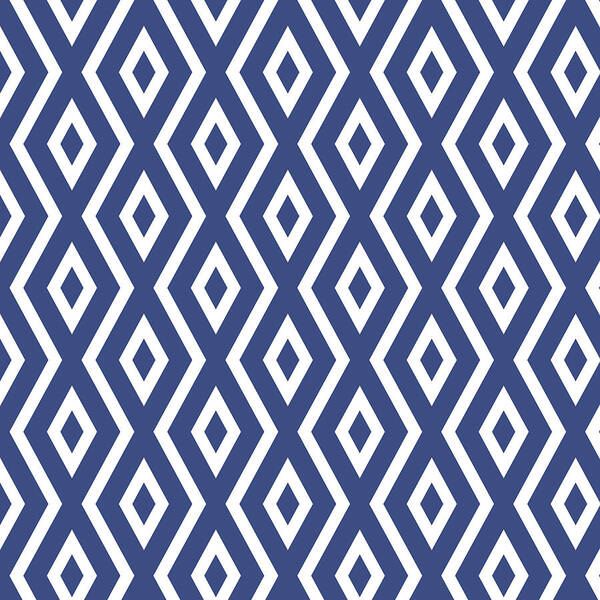 Blue And White Art Print featuring the mixed media Blue Pattern by Christina Rollo