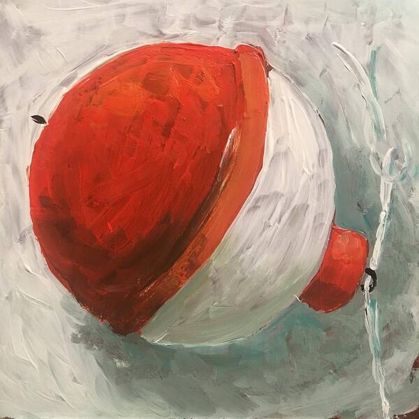 Red Art Print featuring the painting Bobber by Susan Elizabeth Jones