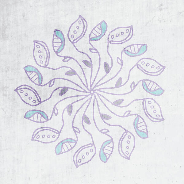 Mandala Art Print featuring the mixed media Boho Floral Mandala 3- Art by Linda Woods by Linda Woods