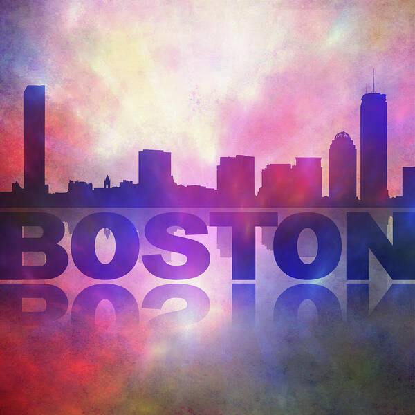 Boston City Skyline Art Print featuring the digital art Boston City skyline by Lilia S