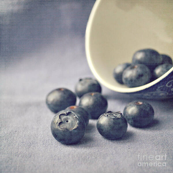 Blueberries Art Print featuring the photograph Bowl of Blueberries by Lyn Randle