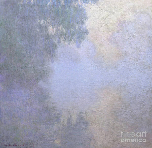 Branch Art Print featuring the painting Branch of the Seine near Giverny Mist by Claude Monet