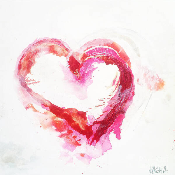 Heart Art Art Print featuring the painting Breathe by Kasha Ritter