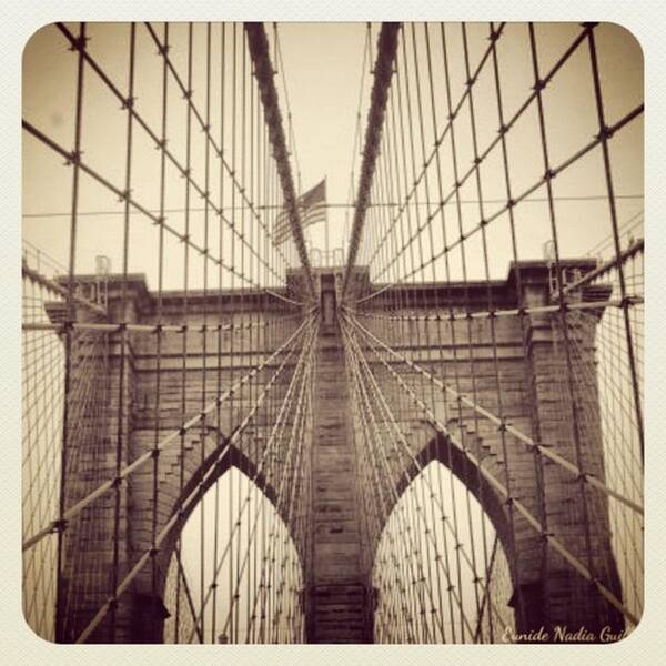 Brooklynbridge Art Print featuring the photograph Brooklyn Bridge From My Point Of View! by E G