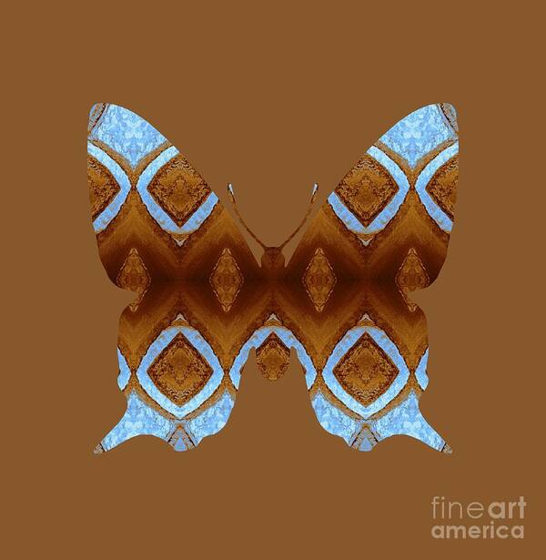 Blue Art Print featuring the digital art Brown And Blue Butterfly by Rachel Hannah