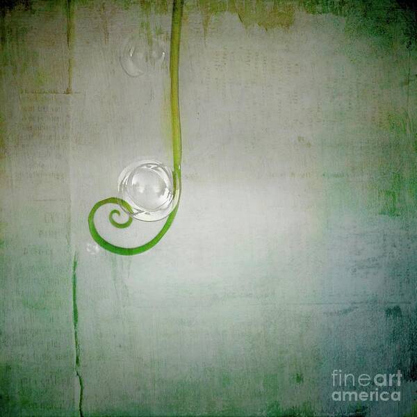 Green Art Print featuring the digital art Bubbling - s24aabbcc by Variance Collections