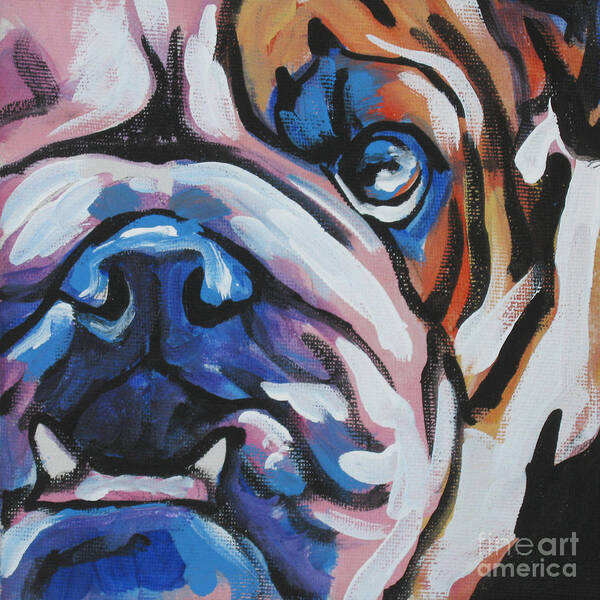 Bulldog Art Print featuring the painting Bulldog Baby by Lea S