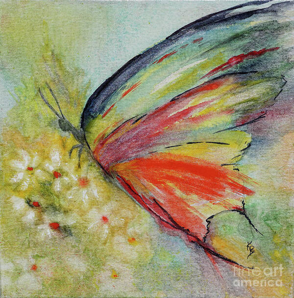 Butterfly Art Print featuring the painting Butterfly 3 by Karen Fleschler