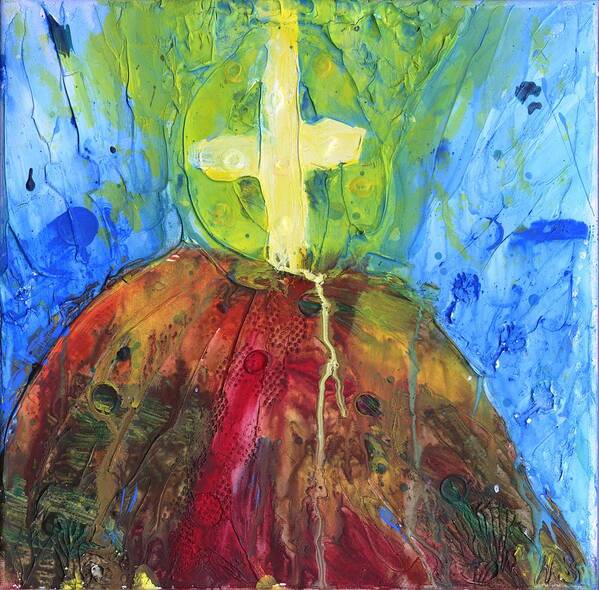 Cross Art Print featuring the painting Calvary by Phil Strang