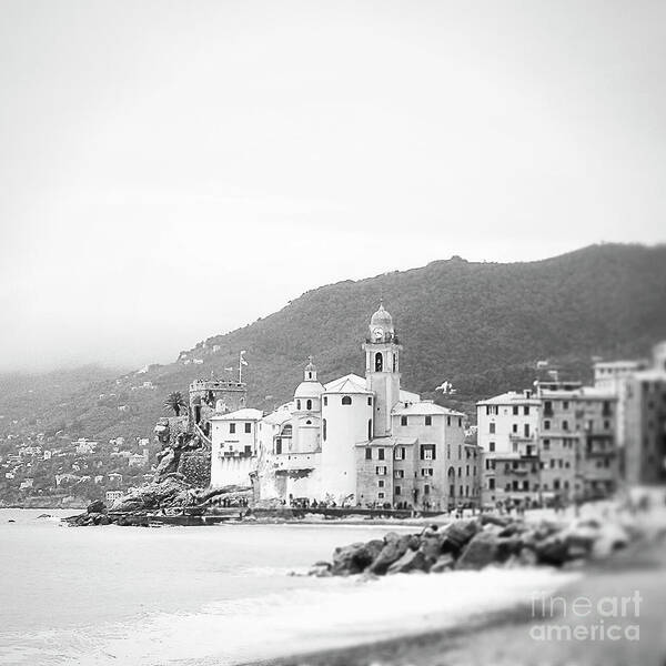 Italy Art Print featuring the photograph Camogli BW by Ivy Ho