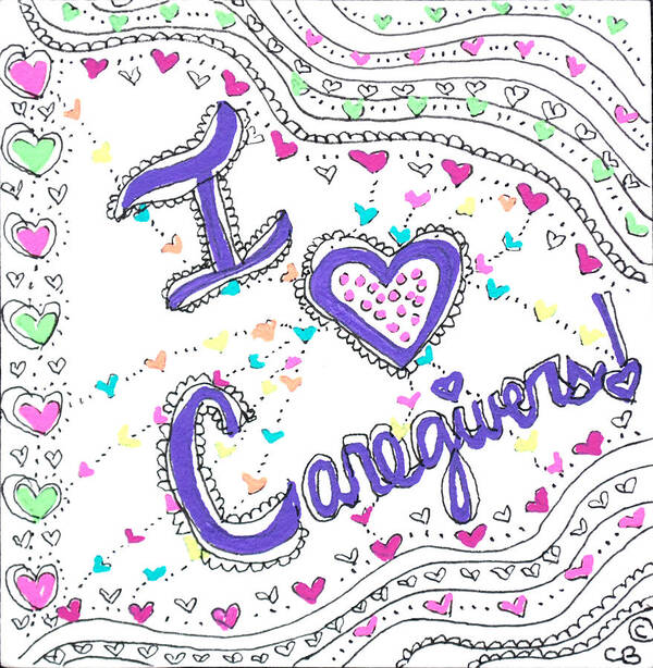 Caregiver Art Print featuring the drawing Caring Heart by Carole Brecht