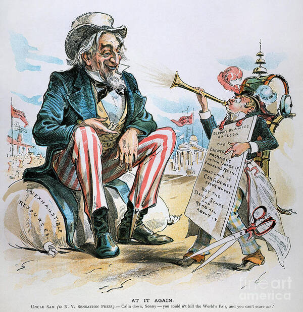 1893 Art Print featuring the photograph Cartoon: Uncle Sam, 1893 by Granger