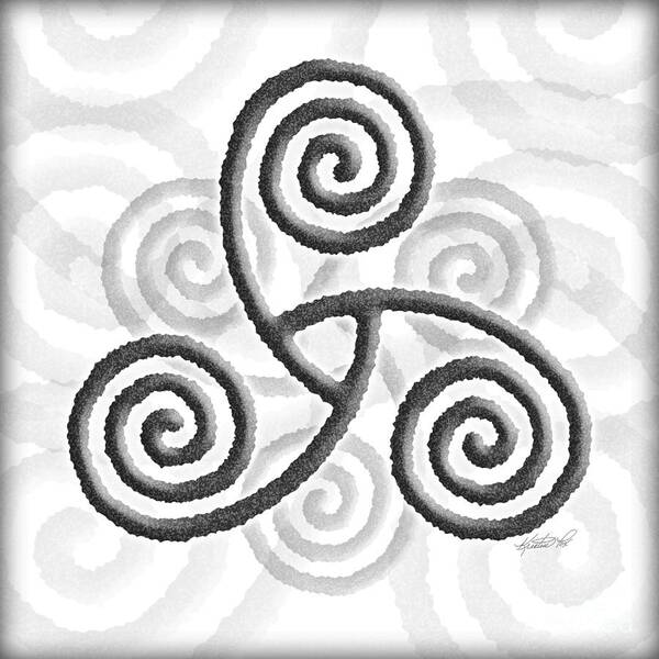 Artoffoxvox Art Print featuring the mixed media Celtic Triple Spiral by Kristen Fox