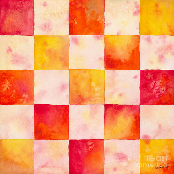 Artoffoxvox Art Print featuring the painting Checkerboard Watercolor by Kristen Fox