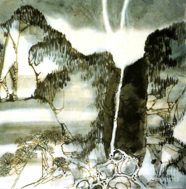Chinese Painting Art Print featuring the painting Chinese landscape #2 by Betty M M Wong