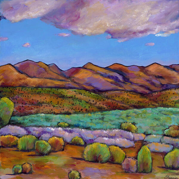 Southwest Landscape Art Print featuring the painting Cloud Cover by Johnathan Harris