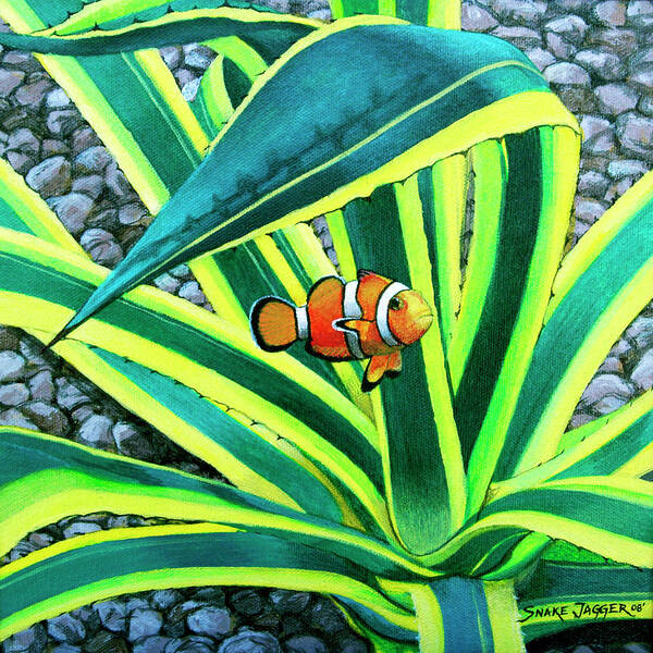 Fish Art Print featuring the painting Clownfish by Snake Jagger