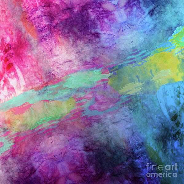 Tie Dye Art Print featuring the painting Color Theory by Mindy Sommers