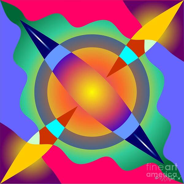 Abstracts Art Print featuring the digital art Colorscape 1-5 by Walter Neal