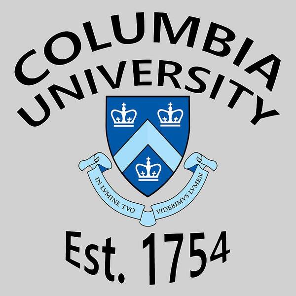 Columbia University Art Print featuring the digital art Columbia University Est 1754 by Movie Poster Prints
