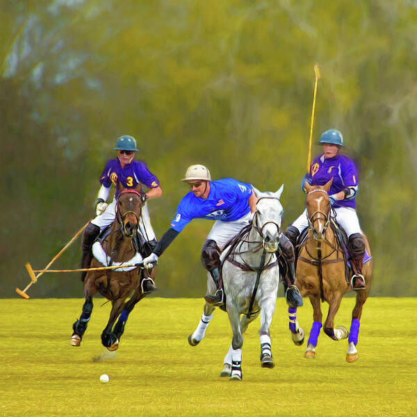 Polo Art Print featuring the photograph Competition for the Ball - Polo by Mitch Spence